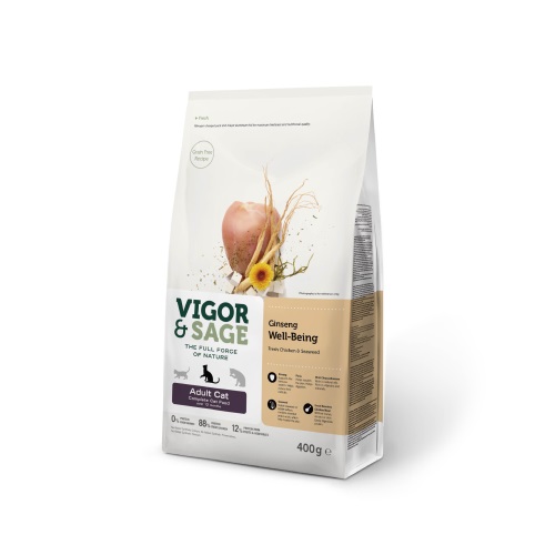 【靈萃 VIGOR&SAGE】成貓(人參健體)草本無穀糧400g