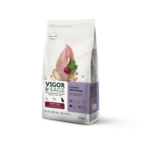 【靈萃 VIGOR&SAGE】熟齡犬(黃耆補氣)草本無穀糧 2Kg